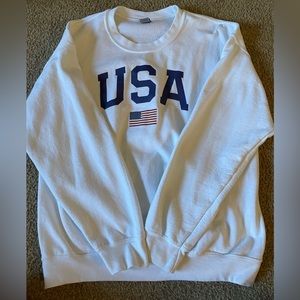 White USA Crewneck Sweatshirt